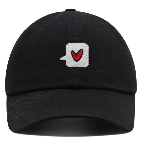 Minimalist Heart Speech Bubble Premium Dad Hat Embroidered Cotton Baseball Cap Minimalist Heart