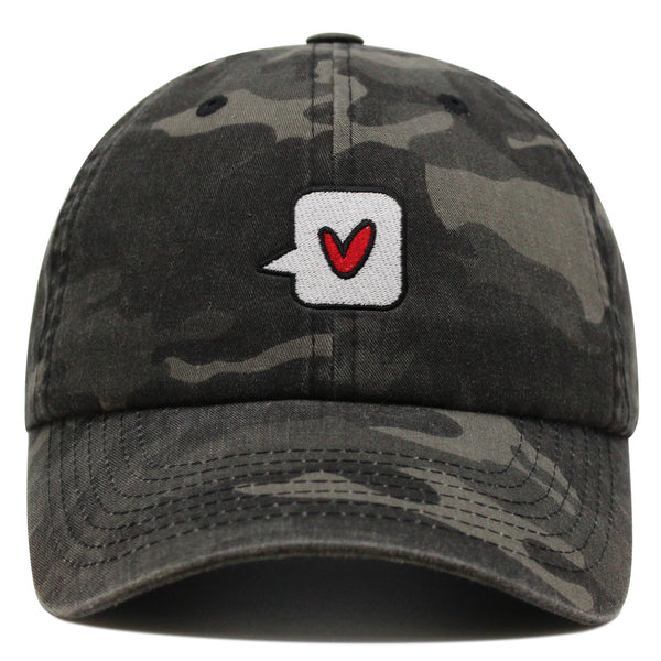 Minimalist Heart Speech Bubble Premium Dad Hat Embroidered Cotton Baseball Cap Minimalist Heart