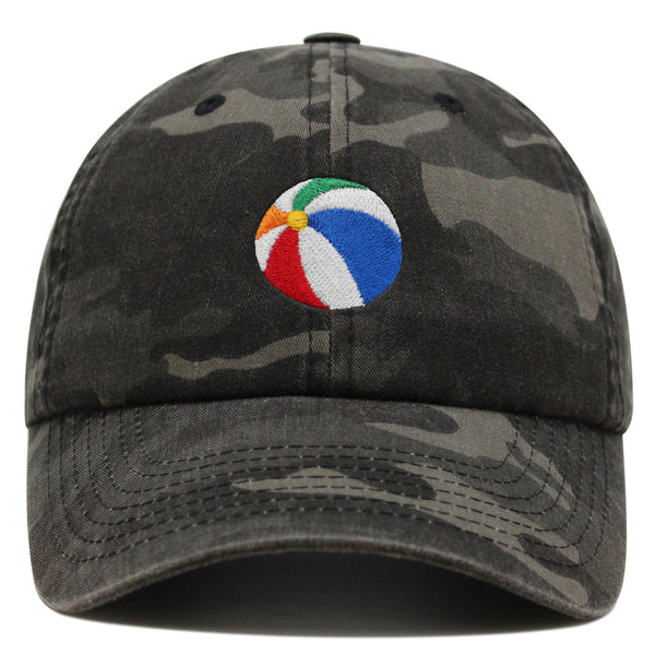 Colorful Beach Ball Premium Dad Hat Embroidered Cotton Baseball Cap Vibrant Playful