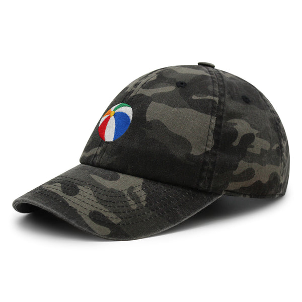 Colorful Beach Ball Premium Dad Hat Embroidered Cotton Baseball Cap Vibrant Playful