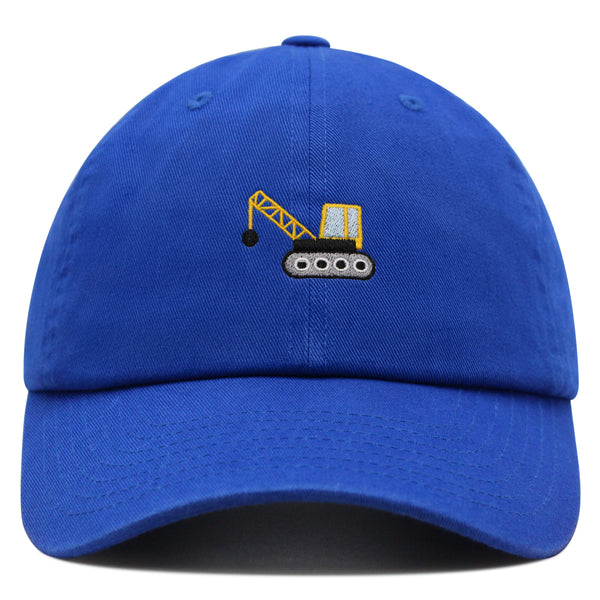 Wrecking Ball Crane Premium Dad Hat Embroidered Cotton Baseball Cap Construction Machinery