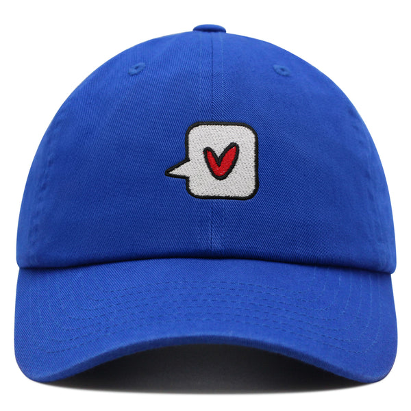 Minimalist Heart Speech Bubble Premium Dad Hat Embroidered Cotton Baseball Cap Minimalist Heart
