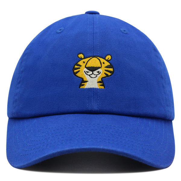 Cute Tiger Portrait Premium Dad Hat Embroidered Cotton Baseball Cap Wildlife Artistry