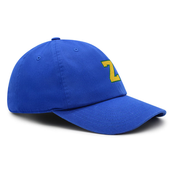 Initial Z College Letter Premium Dad Hat Embroidered Cotton Baseball Cap Yellow Alphabet