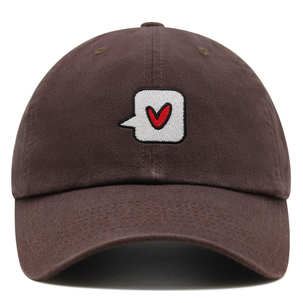Minimalist Heart Speech Bubble Premium Dad Hat Embroidered Cotton Baseball Cap Minimalist Heart