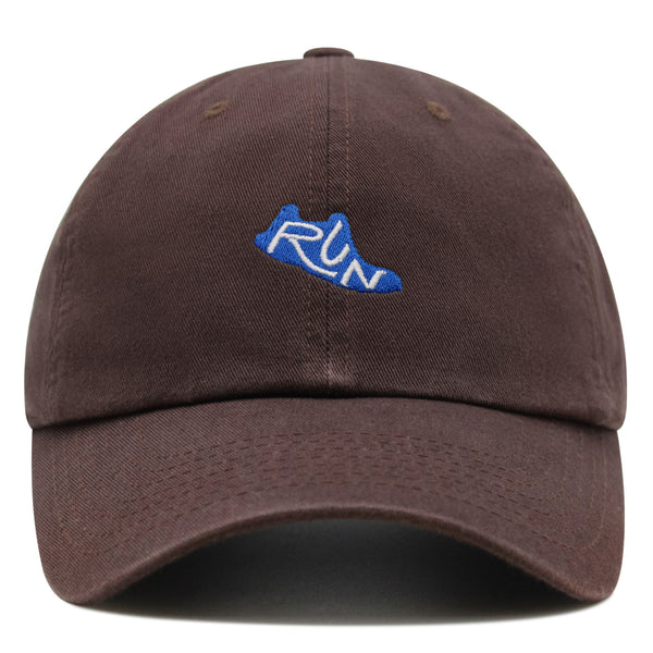 Running Shoe Cut-Out Premium Dad Hat Embroidered Cotton Baseball Cap Sneakers Emblem