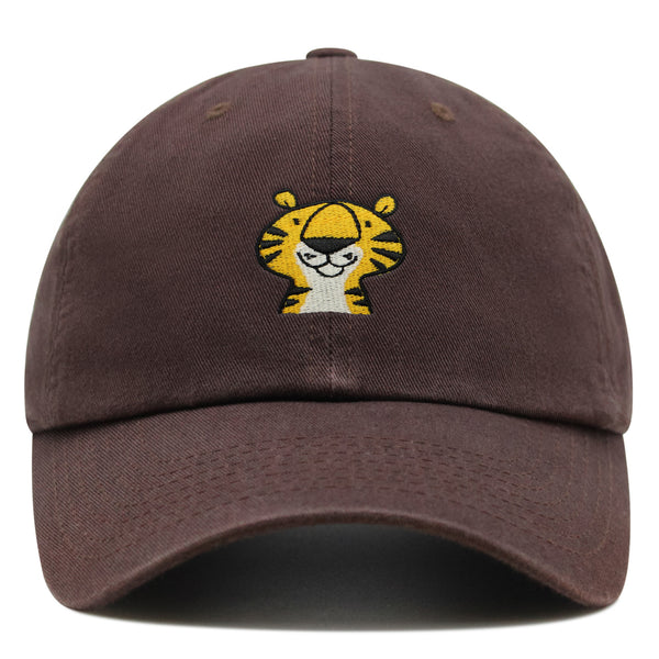 Cute Tiger Portrait Premium Dad Hat Embroidered Cotton Baseball Cap Wildlife Artistry