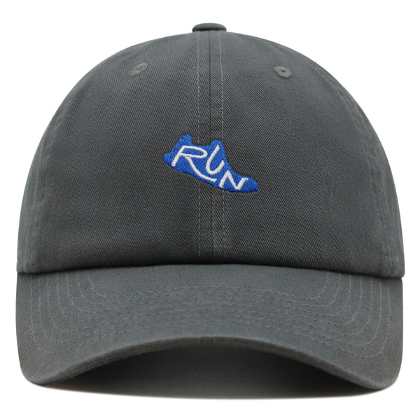 Running Shoe Cut-Out Premium Dad Hat Embroidered Cotton Baseball Cap Sneakers Emblem