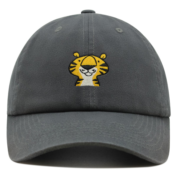 Cute Tiger Portrait Premium Dad Hat Embroidered Cotton Baseball Cap Wildlife Artistry