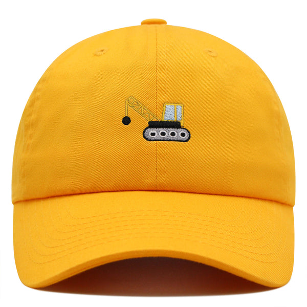 Wrecking Ball Crane Premium Dad Hat Embroidered Cotton Baseball Cap Construction Machinery