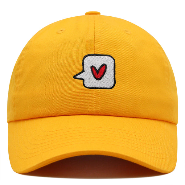 Minimalist Heart Speech Bubble Premium Dad Hat Embroidered Cotton Baseball Cap Minimalist Heart