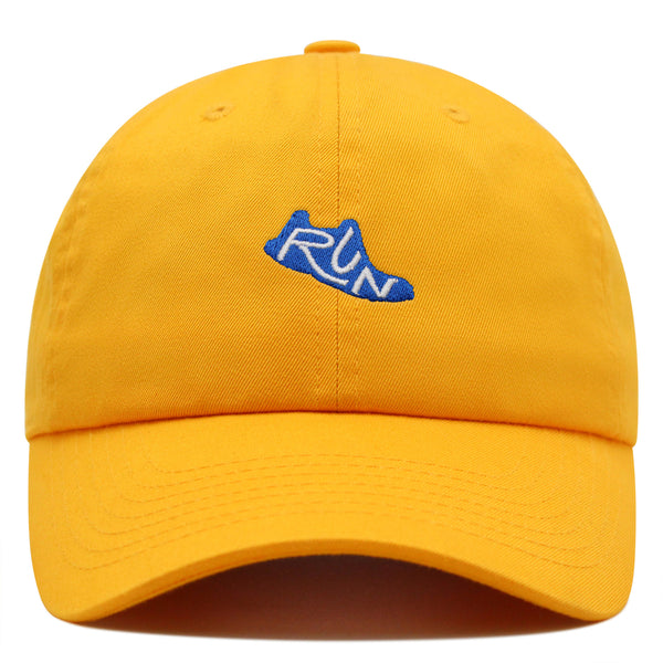 Running Shoe Cut-Out Premium Dad Hat Embroidered Cotton Baseball Cap Sneakers Emblem