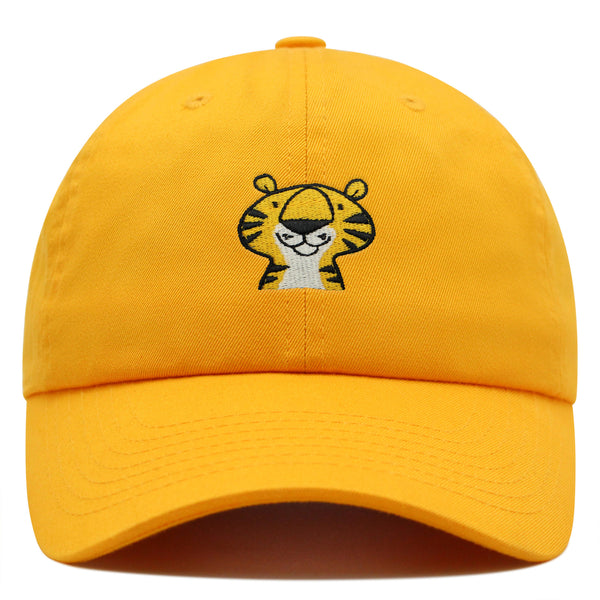 Cute Tiger Portrait Premium Dad Hat Embroidered Cotton Baseball Cap Wildlife Artistry