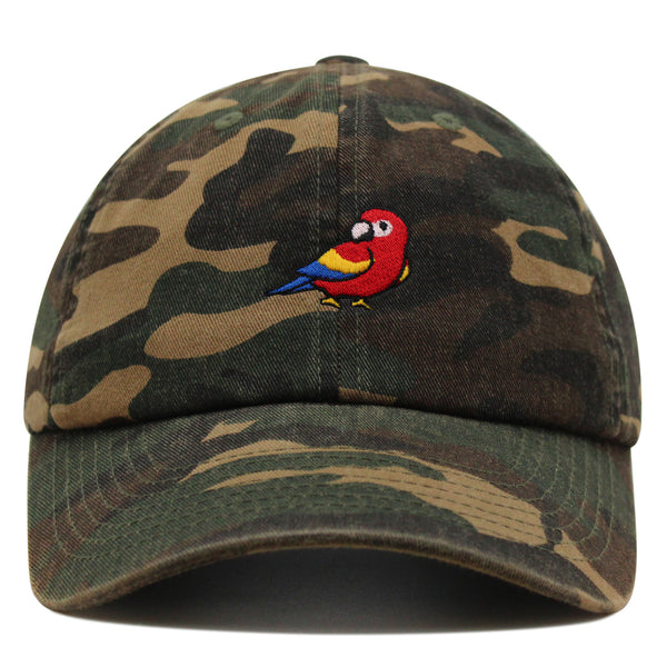 Colorful Parrot Premium Dad Hat Embroidered Cotton Baseball Cap Macaw Tropical