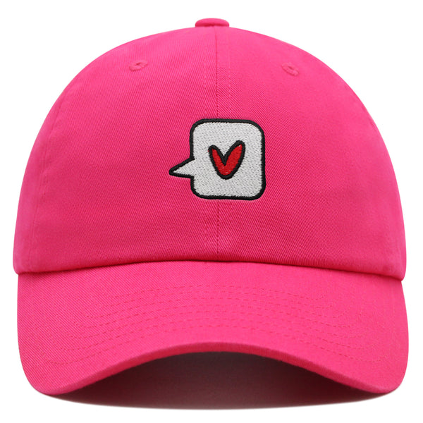 Minimalist Heart Speech Bubble Premium Dad Hat Embroidered Cotton Baseball Cap Minimalist Heart