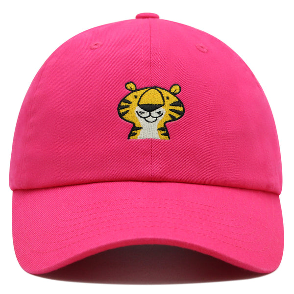 Cute Tiger Portrait Premium Dad Hat Embroidered Cotton Baseball Cap Wildlife Artistry