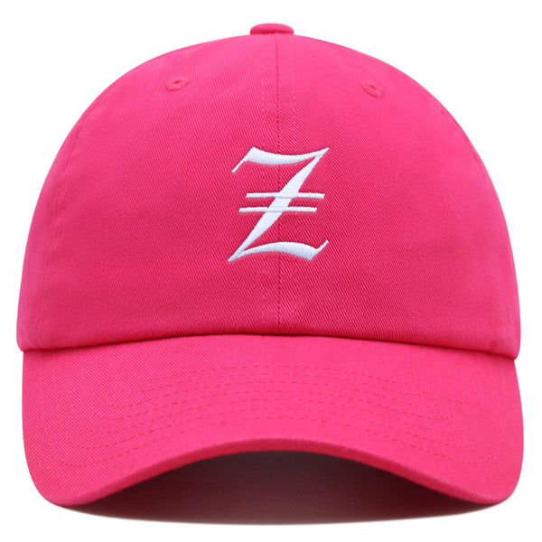 Old English Letter Z Premium Dad Hat Embroidered Cotton Baseball Cap English Alphabet
