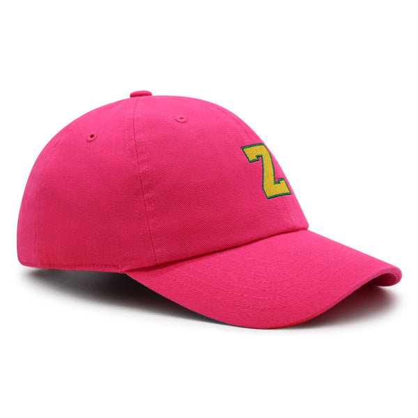 Initial Z College Letter Premium Dad Hat Embroidered Cotton Baseball Cap Yellow Alphabet