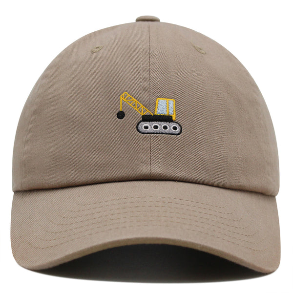 Wrecking Ball Crane Premium Dad Hat Embroidered Cotton Baseball Cap Construction Machinery
