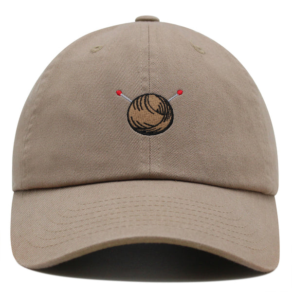 Brown Yarn Premium Dad Hat Embroidered Cotton Baseball Cap Stitchcraft Threadwork