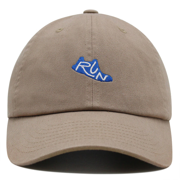 Running Shoe Cut-Out Premium Dad Hat Embroidered Cotton Baseball Cap Sneakers Emblem