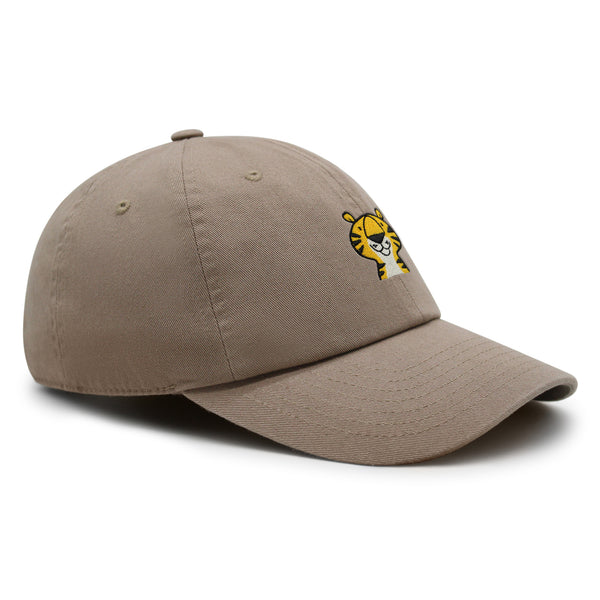 Cute Tiger Portrait Premium Dad Hat Embroidered Cotton Baseball Cap Wildlife Artistry