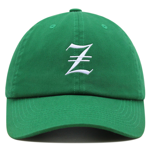 Old English Letter Z Premium Dad Hat Embroidered Cotton Baseball Cap English Alphabet