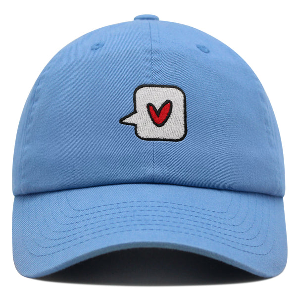 Minimalist Heart Speech Bubble Premium Dad Hat Embroidered Cotton Baseball Cap Minimalist Heart