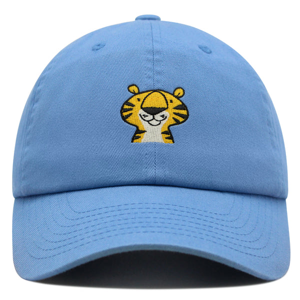 Cute Tiger Portrait Premium Dad Hat Embroidered Cotton Baseball Cap Wildlife Artistry
