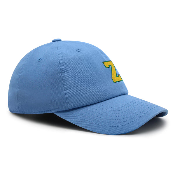Initial Z College Letter Premium Dad Hat Embroidered Cotton Baseball Cap Yellow Alphabet
