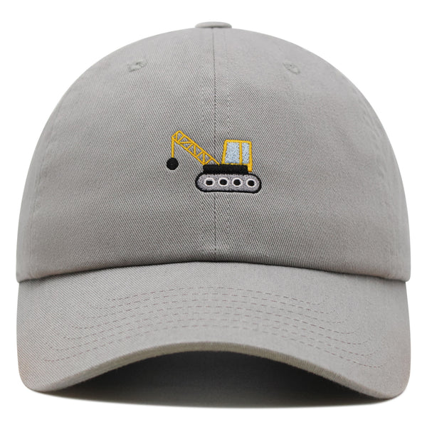 Wrecking Ball Crane Premium Dad Hat Embroidered Cotton Baseball Cap Construction Machinery