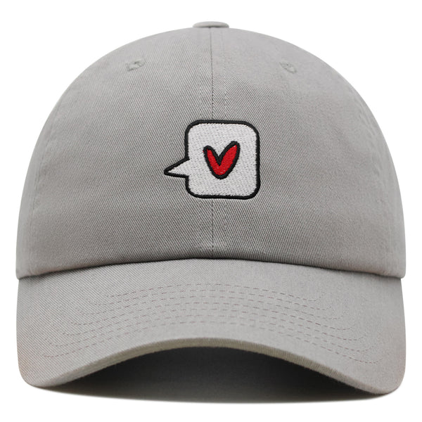 Minimalist Heart Speech Bubble Premium Dad Hat Embroidered Cotton Baseball Cap Minimalist Heart