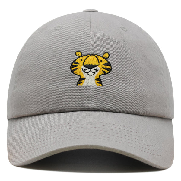 Cute Tiger Portrait Premium Dad Hat Embroidered Cotton Baseball Cap Wildlife Artistry