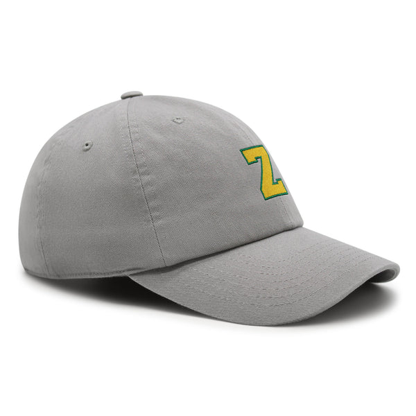 Initial Z College Letter Premium Dad Hat Embroidered Cotton Baseball Cap Yellow Alphabet