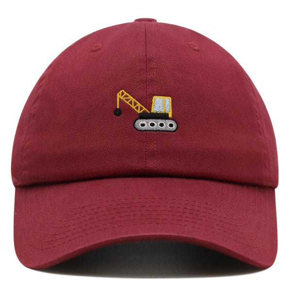 Wrecking Ball Crane Premium Dad Hat Embroidered Cotton Baseball Cap Construction Machinery
