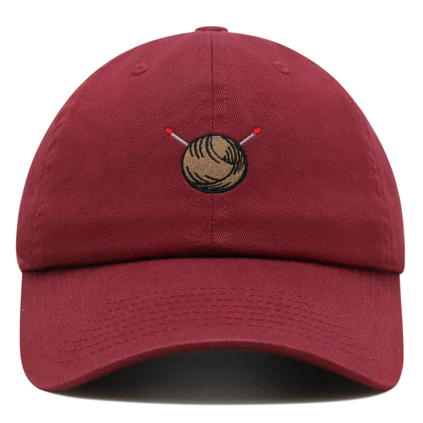 Brown Yarn Premium Dad Hat Embroidered Cotton Baseball Cap Stitchcraft Threadwork