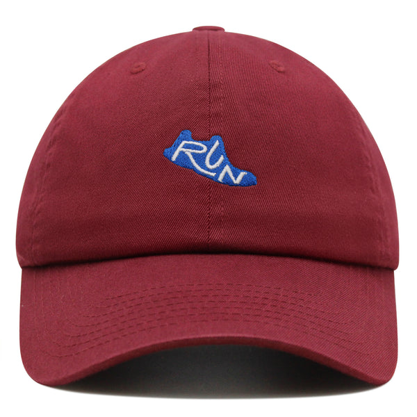 Running Shoe Cut-Out Premium Dad Hat Embroidered Cotton Baseball Cap Sneakers Emblem