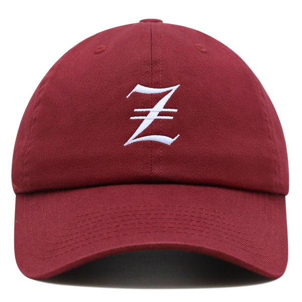 Old English Letter Z Premium Dad Hat Embroidered Cotton Baseball Cap English Alphabet