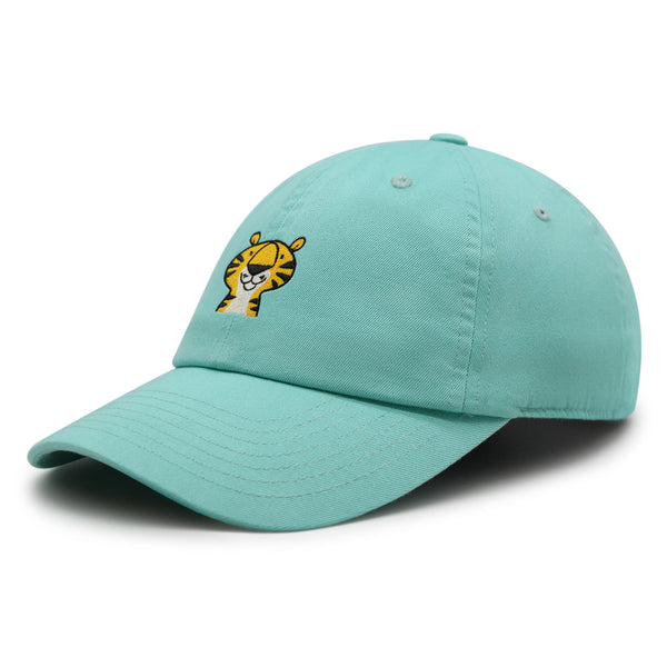 Cute Tiger Portrait Premium Dad Hat Embroidered Cotton Baseball Cap Wildlife Artistry