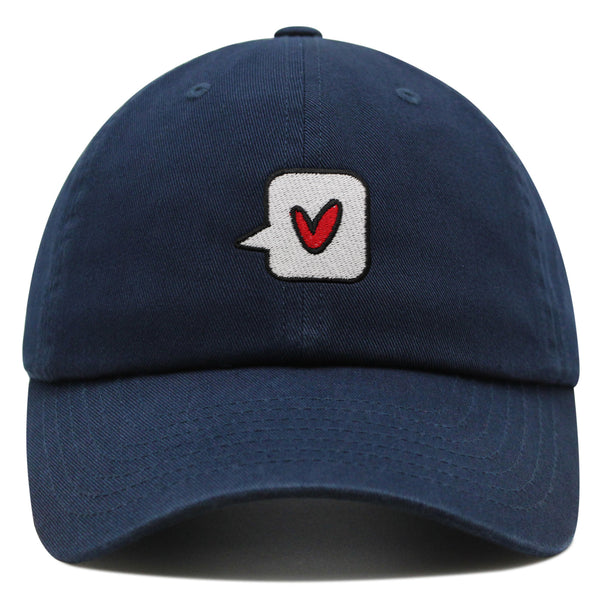 Minimalist Heart Speech Bubble Premium Dad Hat Embroidered Cotton Baseball Cap Minimalist Heart