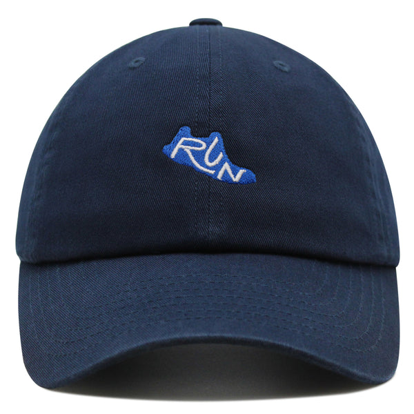 Running Shoe Cut-Out Premium Dad Hat Embroidered Cotton Baseball Cap Sneakers Emblem