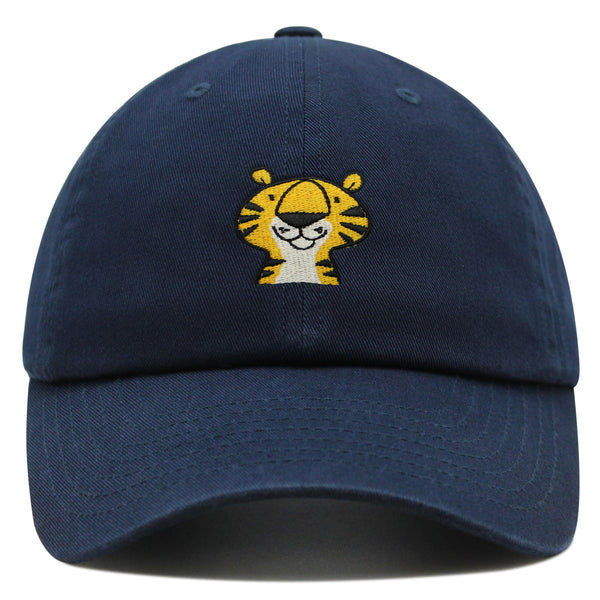 Cute Tiger Portrait Premium Dad Hat Embroidered Cotton Baseball Cap Wildlife Artistry