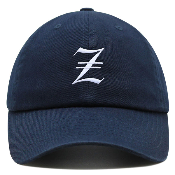 Old English Letter Z Premium Dad Hat Embroidered Cotton Baseball Cap English Alphabet