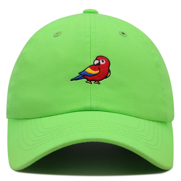 Colorful Parrot Premium Dad Hat Embroidered Cotton Baseball Cap Macaw Tropical