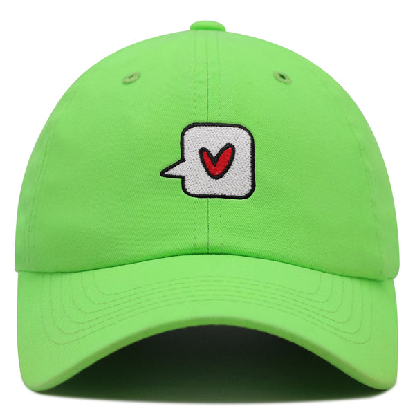Minimalist Heart Speech Bubble Premium Dad Hat Embroidered Cotton Baseball Cap Minimalist Heart