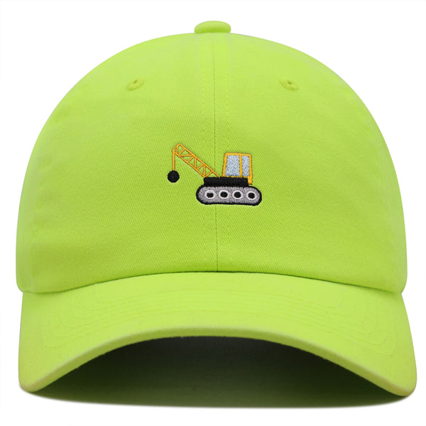 Wrecking Ball Crane Premium Dad Hat Embroidered Cotton Baseball Cap Construction Machinery
