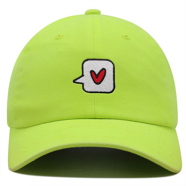 Minimalist Heart Speech Bubble Premium Dad Hat Embroidered Cotton Baseball Cap Minimalist Heart