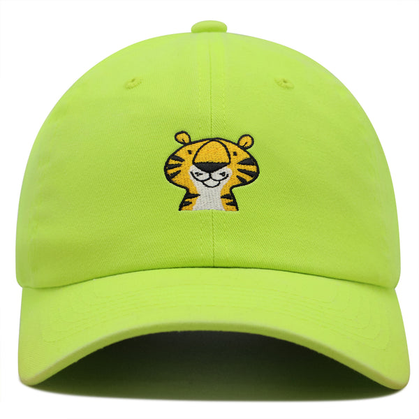 Cute Tiger Portrait Premium Dad Hat Embroidered Cotton Baseball Cap Wildlife Artistry