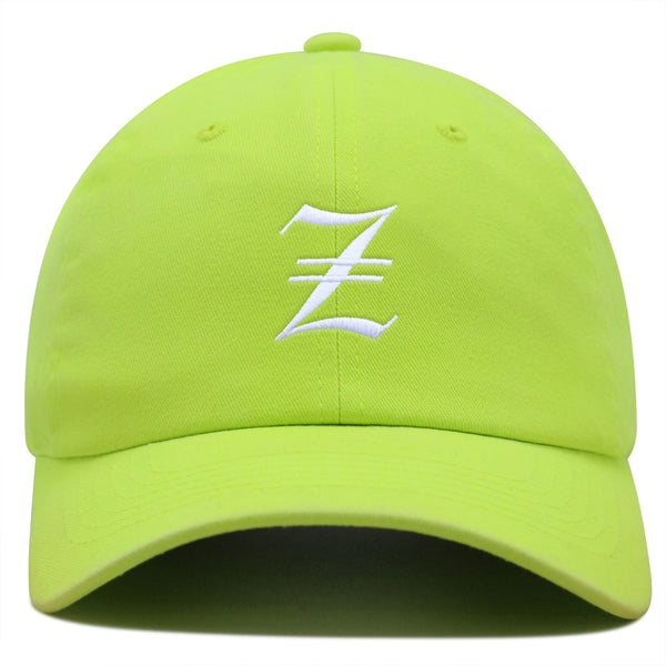 Old English Letter Z Premium Dad Hat Embroidered Cotton Baseball Cap English Alphabet