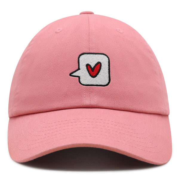 Minimalist Heart Speech Bubble Premium Dad Hat Embroidered Cotton Baseball Cap Minimalist Heart